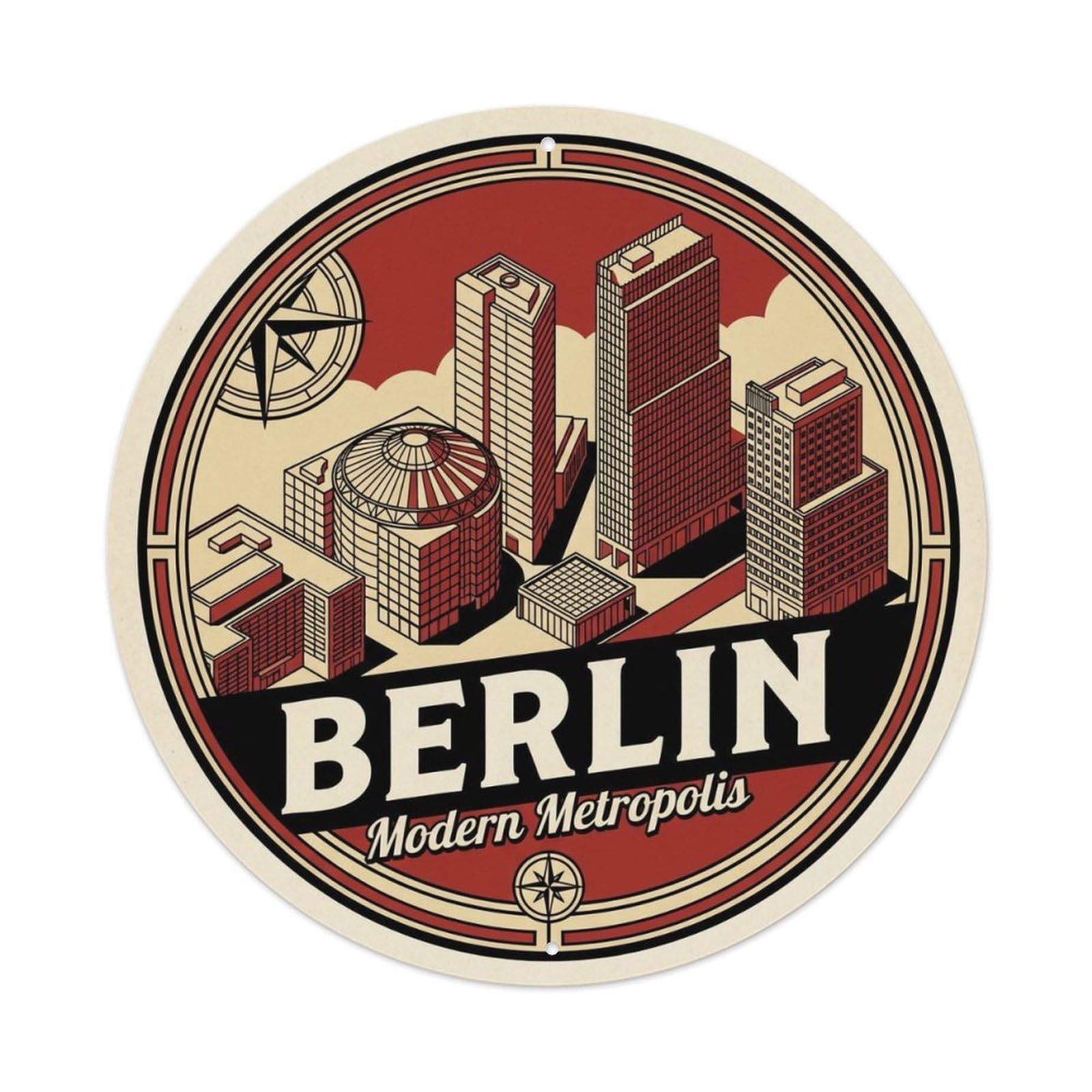 Vintage Travel Berlin Germany Heirloom 1 Metal Tin Sign