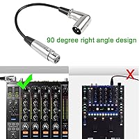 Vista 2 de QIANRENON Cable corto de micrófono XLR de 90 ángulos – Cable de extensión de audio equilibrado macho a hembra de 3 pines XLR de ángulo recto