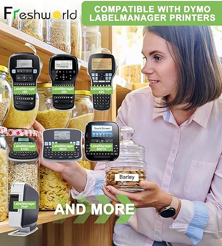 Miniatura 2 de 3-Pack Label Maker Tape Compatible with DYMO D1 Label Tape 45013 S0720530 Replace for D1 A45013 Refills, Black on White, 1/2 In x 23Ft, for Dymo