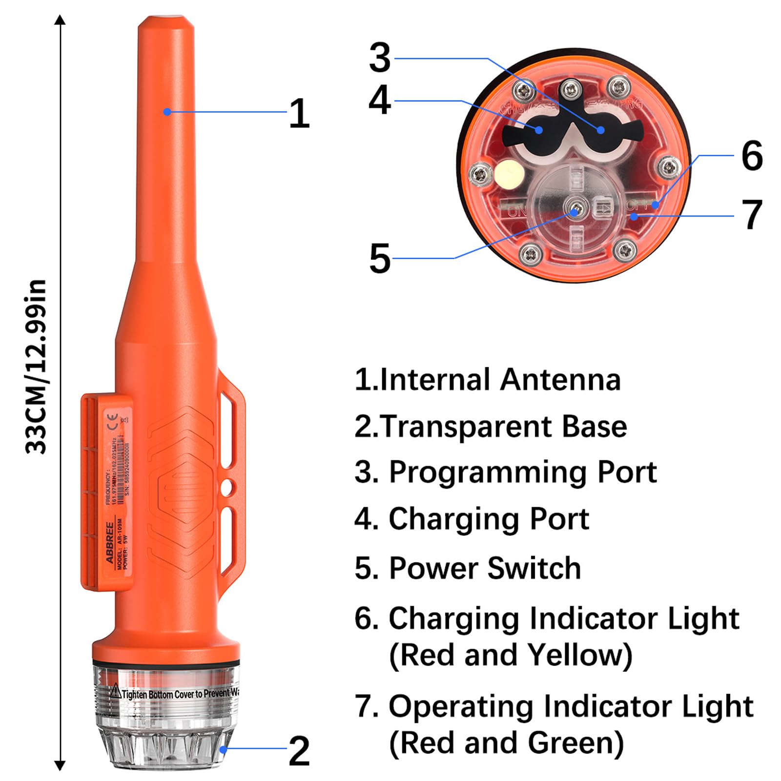 Localizzatore Rete da Pesca, Ecoscandaglio E Localizzatore Ais, Posizionamento GPS 10 n.m, Impermeabile Ipx7, Adatto per Trovare E Proteggere Le Reti da Pesca
