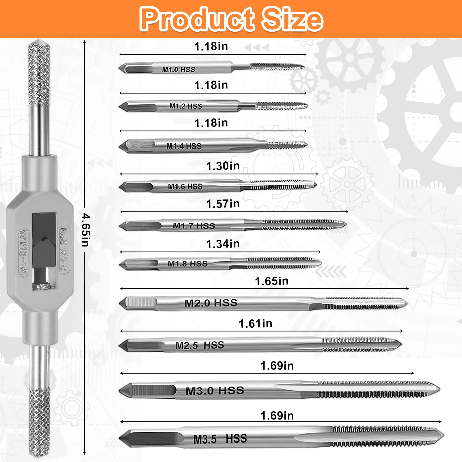 11 Pezzi Mini Maschi per Filettare Metrici Set, M1 - M3.5 Mini Rubinetto a Mano Maschiatura, Micro Maschi per Macchine, Strumento per Filettatura Utensili per Maschiatura a Scanalature Diritte