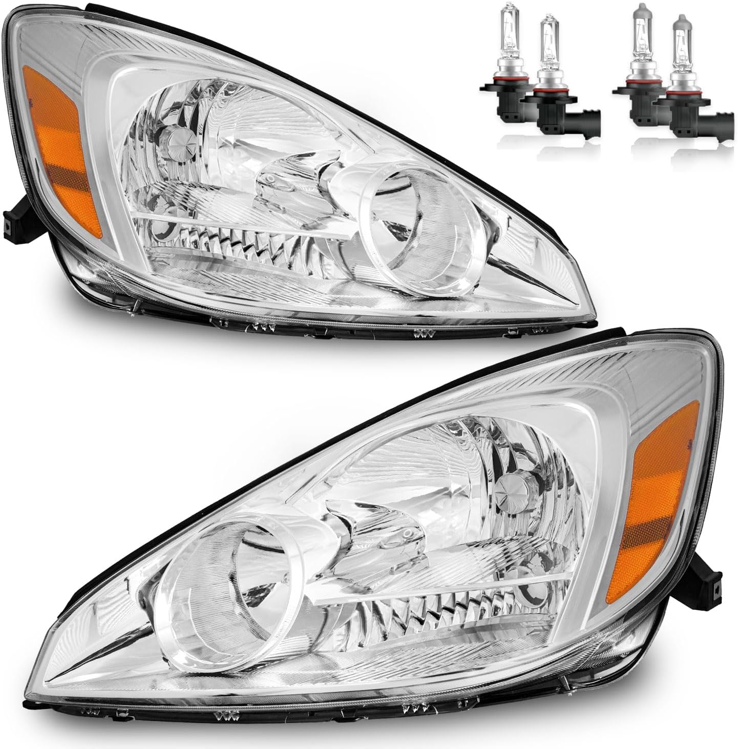 Headlights W/Bulbs for 2004 2005 Toyota Sienna Minivan (All Trims: CE, LE, XLE, Limited) & Cargo Van