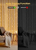 Vista 3 de Brightown - Cadena de luces de cortina con 300 LED, 3 mt de luces colgantes de hadas con control remoto, 8 modos, luces impermeables para ventanas