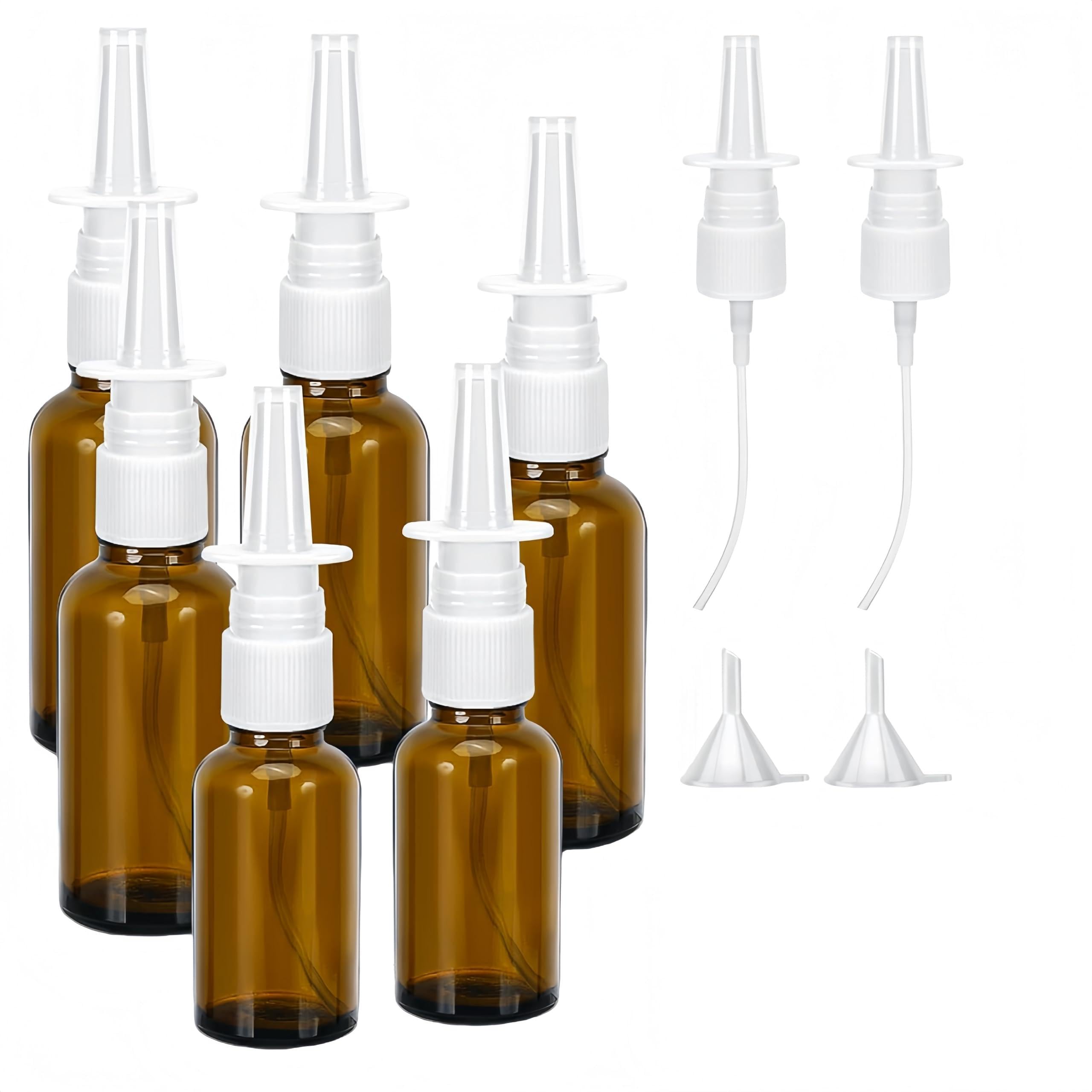 6 pustych butelek z rozpylaczem do nosa, 30 ml, 4 sztuki i 10 ml, 2 szklane butelki z rozpylaczem do nosa, do wielokrotnego napełniania, rozpylacz z dyszami, puste etykiety, lejek do perfum, olejków