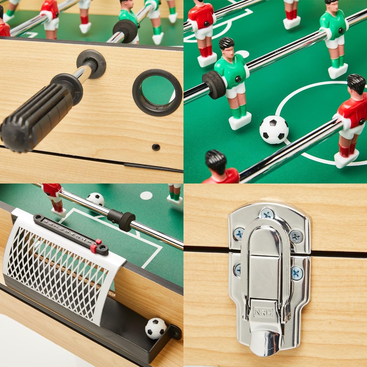 Kangui Table Multi Jeux 4 en 1 - Babyfoot Barres télescopiques - Billard - Ping Pong - Hockey
