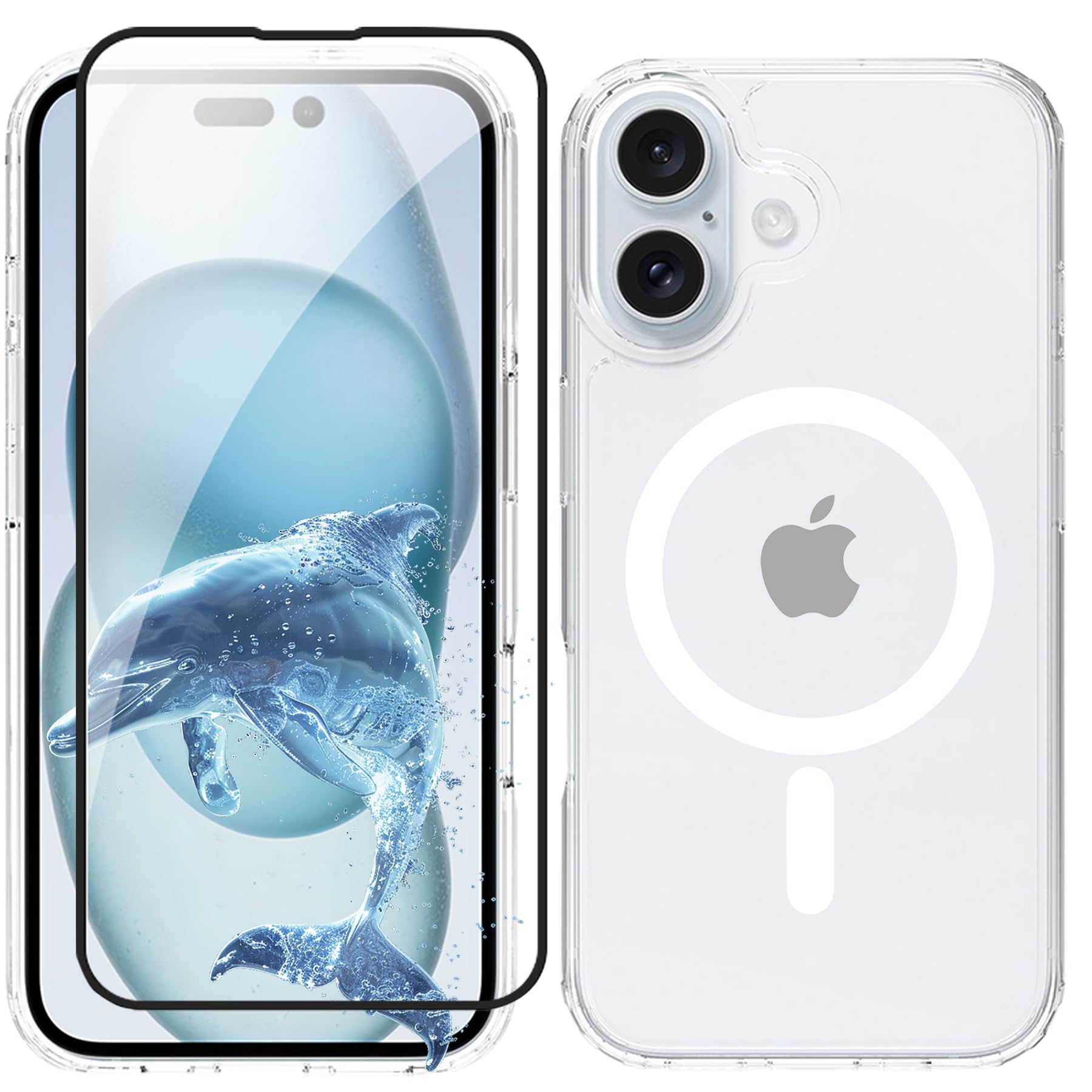 Amazon.co.jp: MagSafe対応 iPhone 16 ケース ガラスフィルム付き
