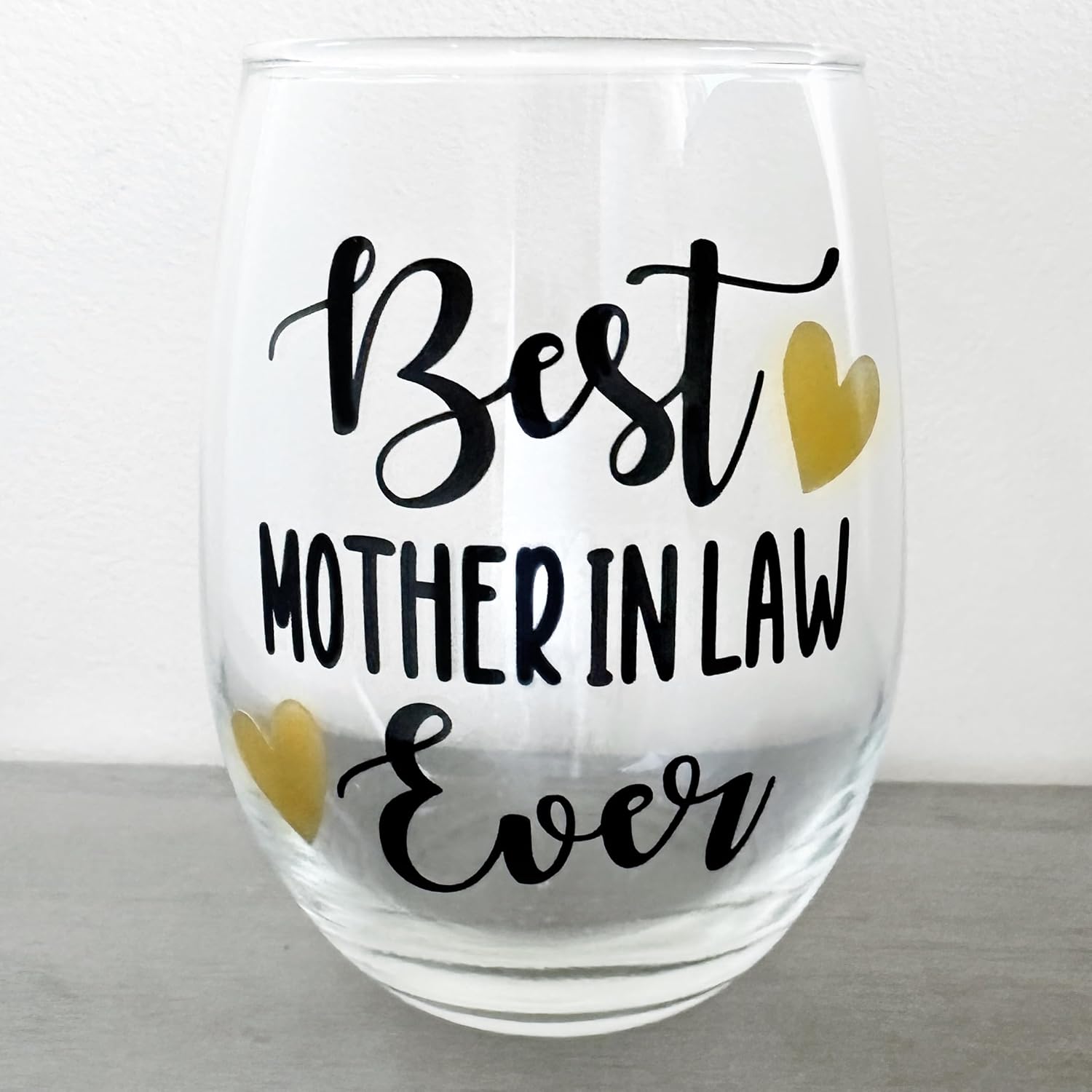 Best Mother In Law Ever Tumbler - Extra Large Premium 21oz Stemless Wine Glass - Birthday Gift For New MIL Mother-In-Law