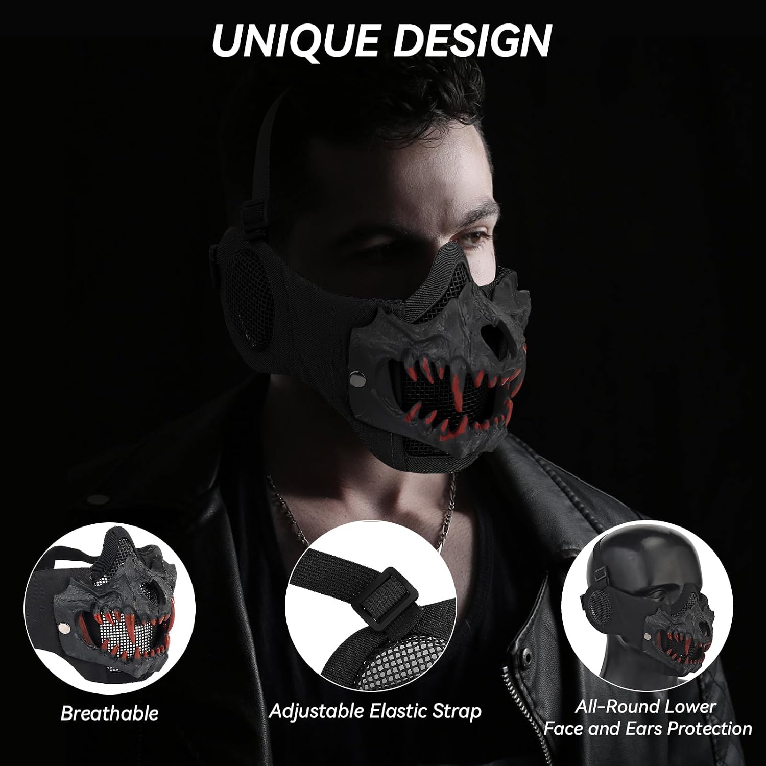 Airsoft Half Face Masks Tactical Face Protection Mesh Mask for Halloween Paintball CS Hunting