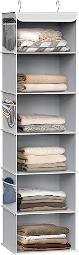 Miniatura 6 de Simple Houseware Organizador colgante de armario con 5 estantes, color rojo