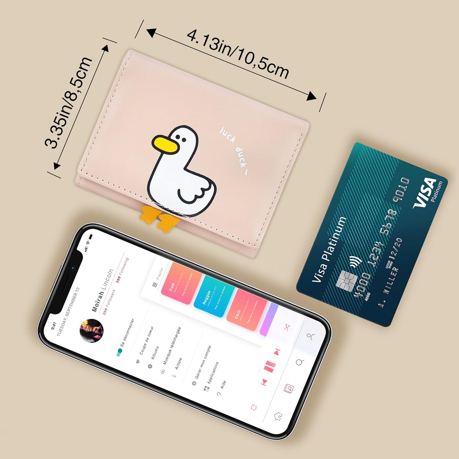 CONISY Cute Wallets for Women, Leather RFID Blocking Small Trifold Wallet with ID Window for Girls and Ladies Womens Wallet - Image 4