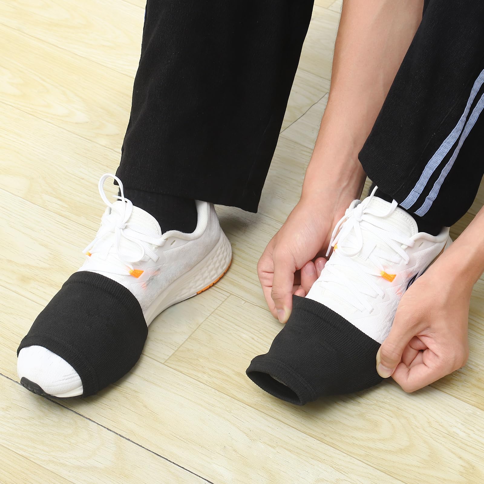 Lot De 2 Paires Chaussettes De Danse TIESOME - Coton Extensible, Antidérapantes Pour Sols Lisses - Danse, Ballet, Fitness - Noir