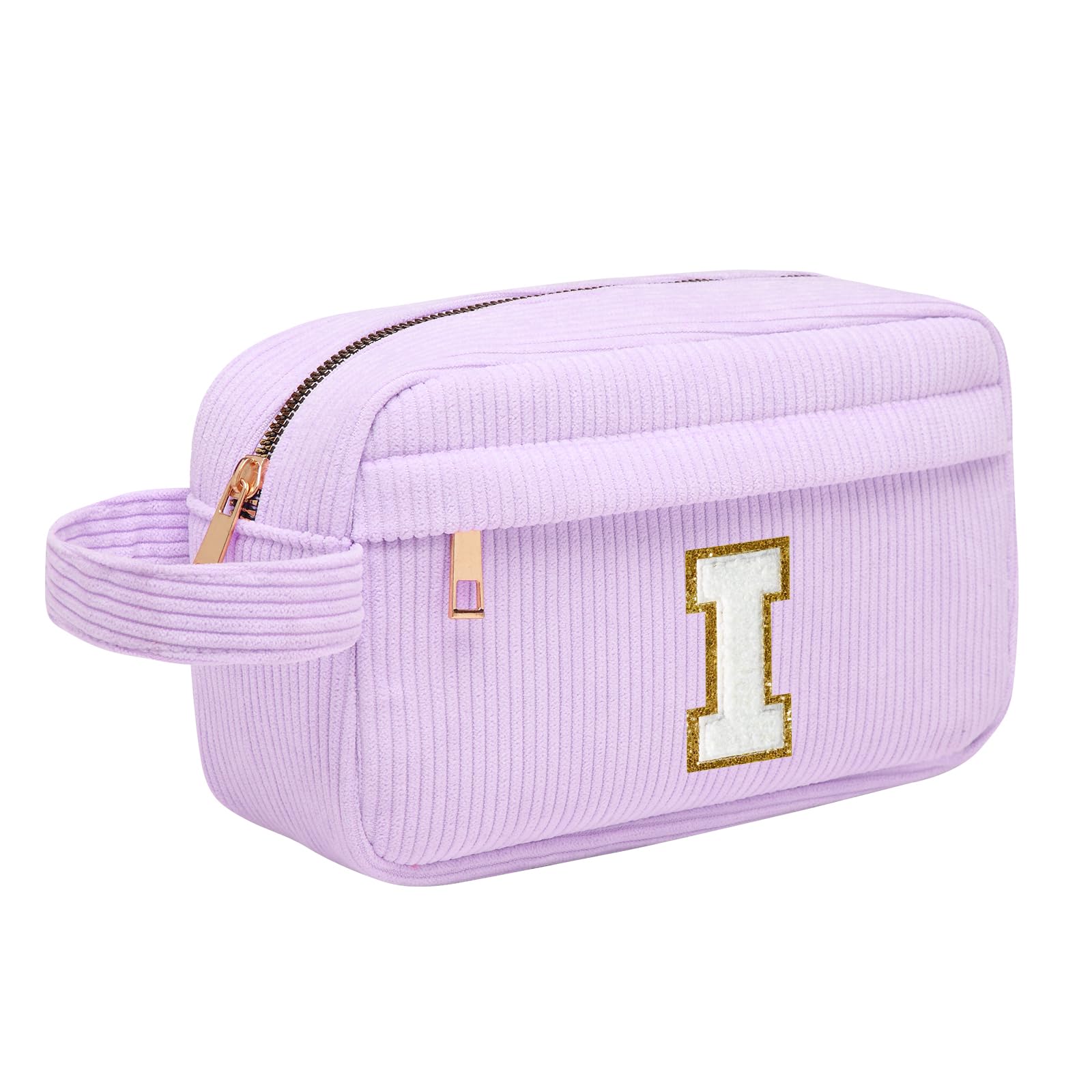 Neceser Maquillaje Mujer Personalizado Inicial, Bolsa de Cosméticos de Viaje, Gran Capacidad Neceser de Maquillaje de Pana, Regalo Cumpleaños Navidad para Mujeres Novias Mejores Amigas, Rosa L — view 60