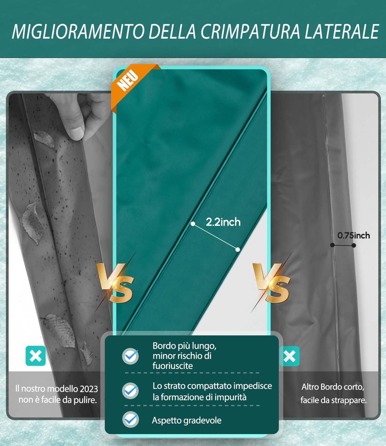 Angooni Cuscino invernale per piscina, ellittico, 210 × 300 cm, XXL, con doppia cucitura per la copertura della piscina, cuscino per l'inverno, con doppia valvola Boston