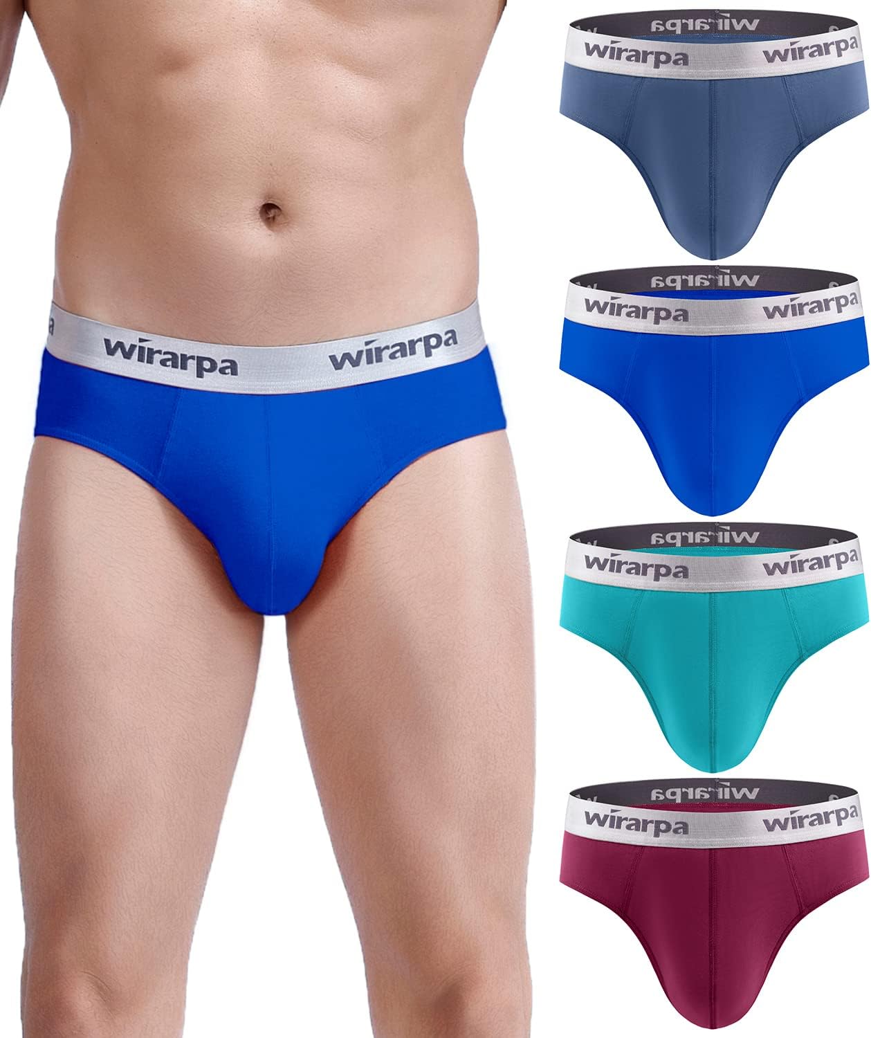 Men's Cotton Stretch Underwear Support Briefs Wide Waistband Multipack