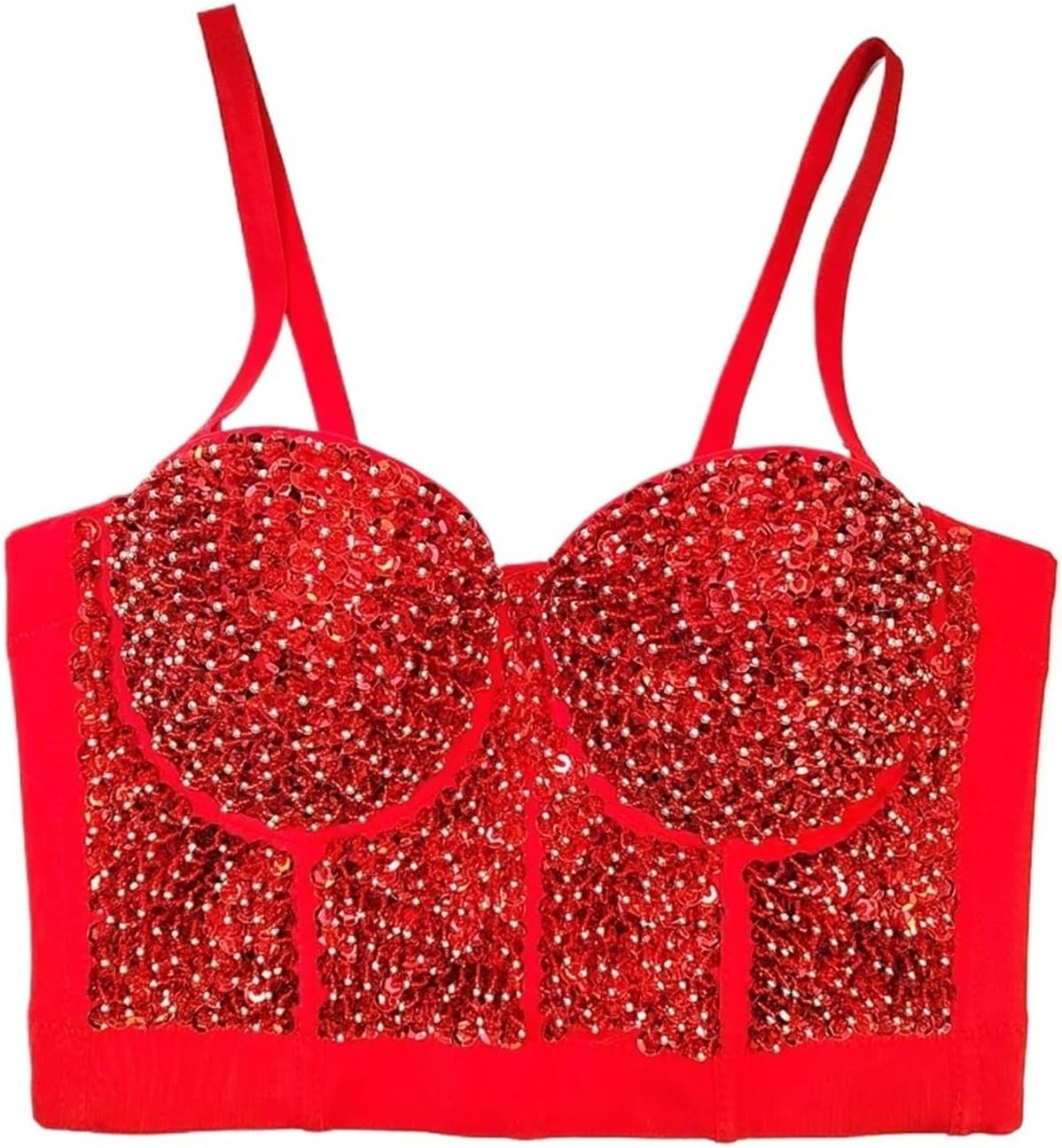 Sequin Top Sexy Bright Beading Sequins Nightclub Push Up Bralette Bra Cropped to Wear Out Corset Tops
