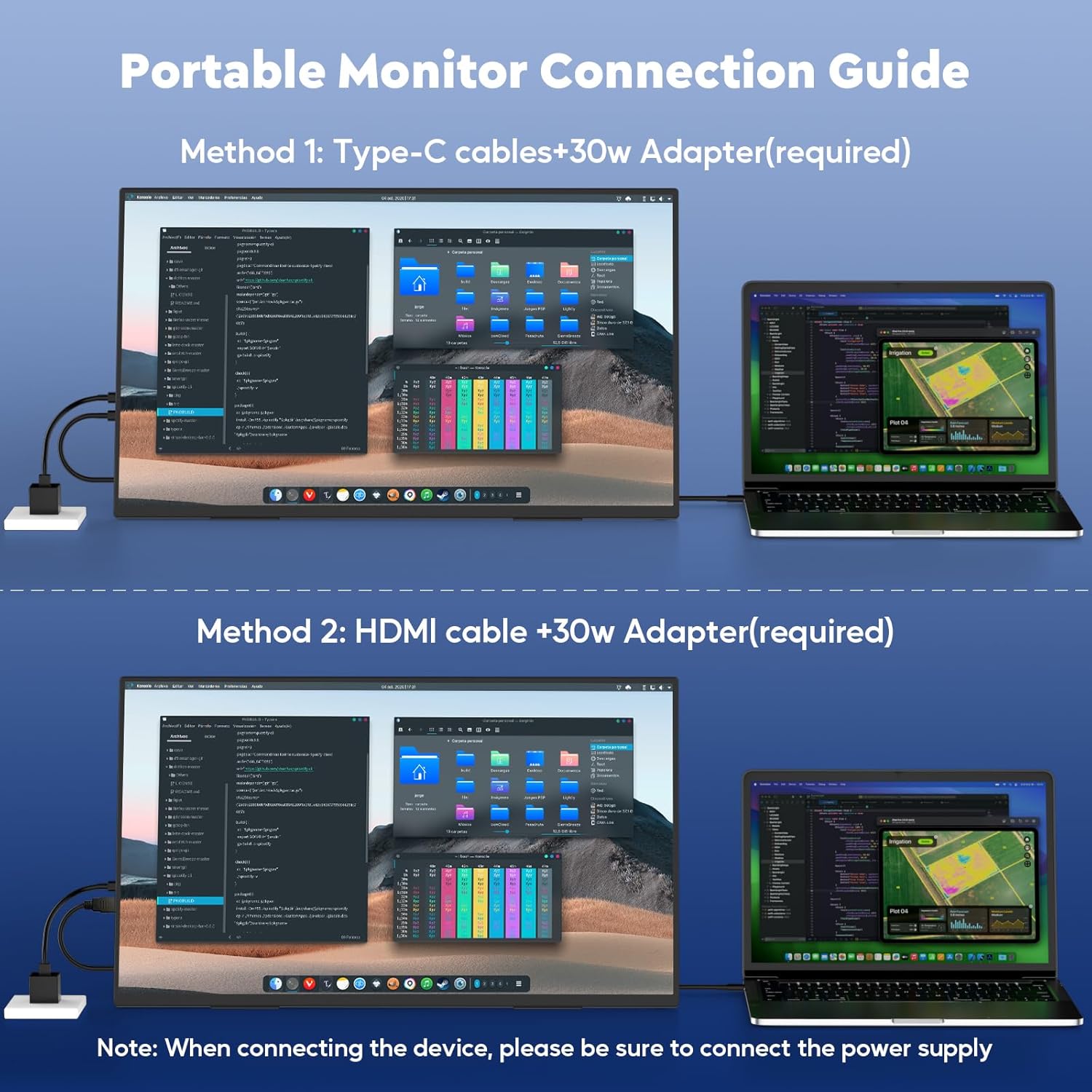 23.8" Portable Monitor for Laptop 100HZ-Portable Screen 100% SRGB IPS for Gaming & Work USB-C HDMI Second Monitor Portable with 180°Adjustable Stand for Laptop Mac Window PS5 - Image 6