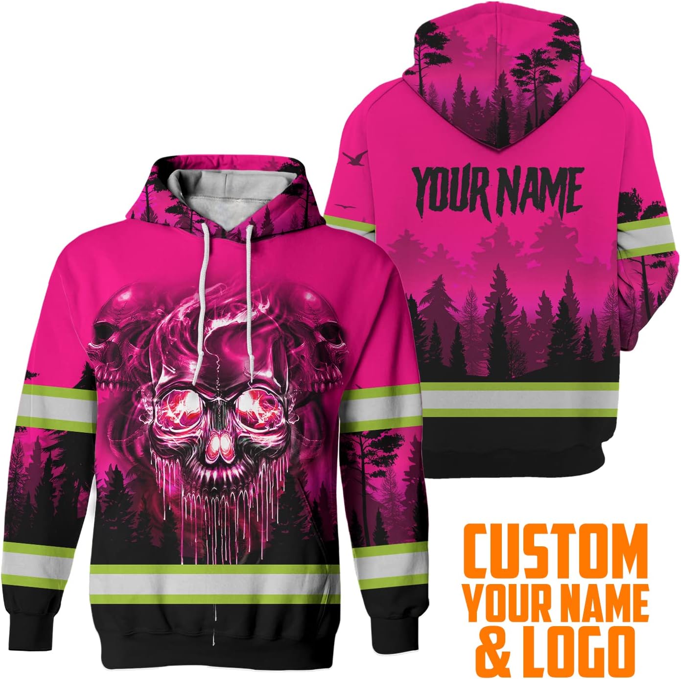 Maddly High Visibility US Flag Collection Safety Workwear Custom Name for Workers, Runners, Truckers, Patriotic