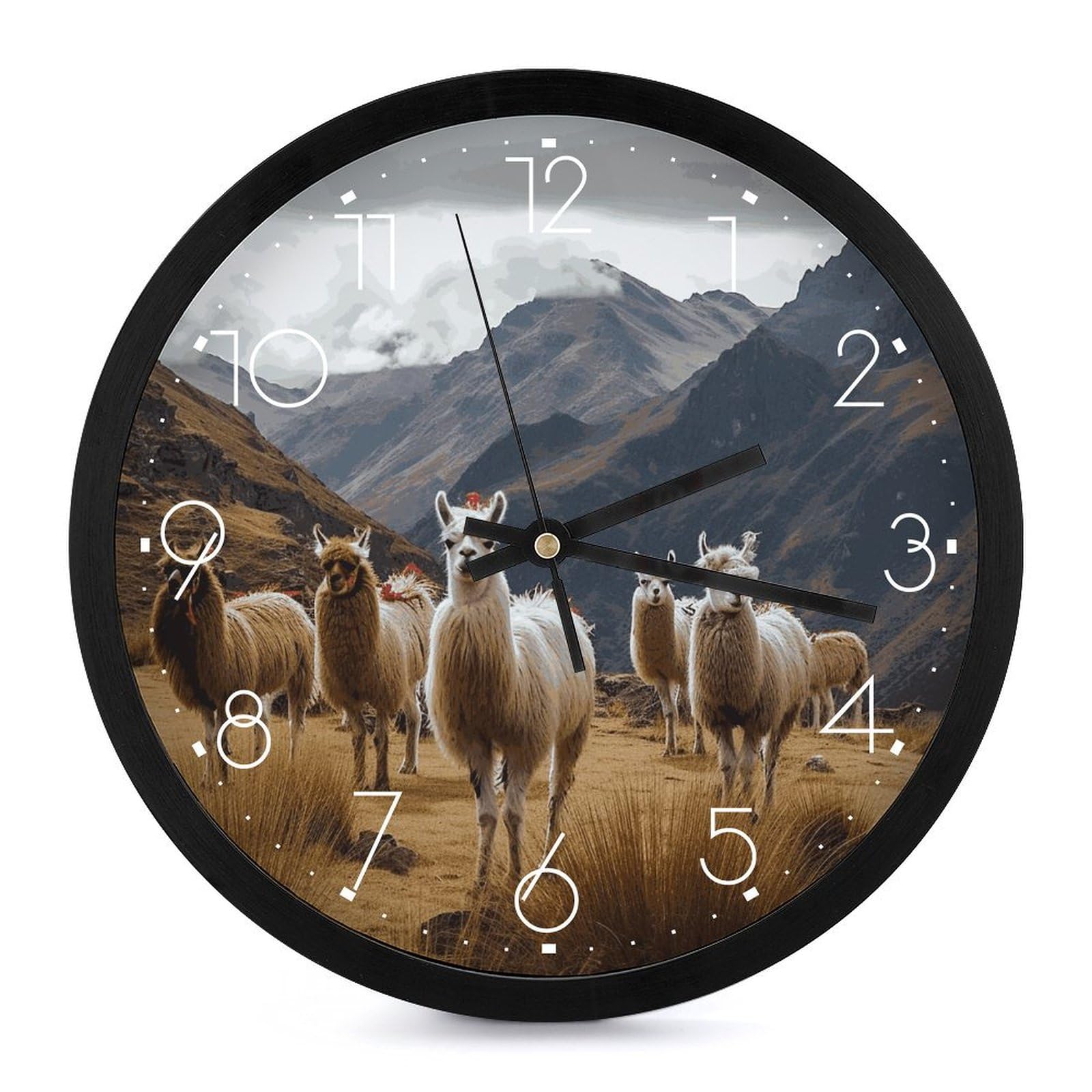 Horloge murale analogique lamas décoration murale maison chambre enfant