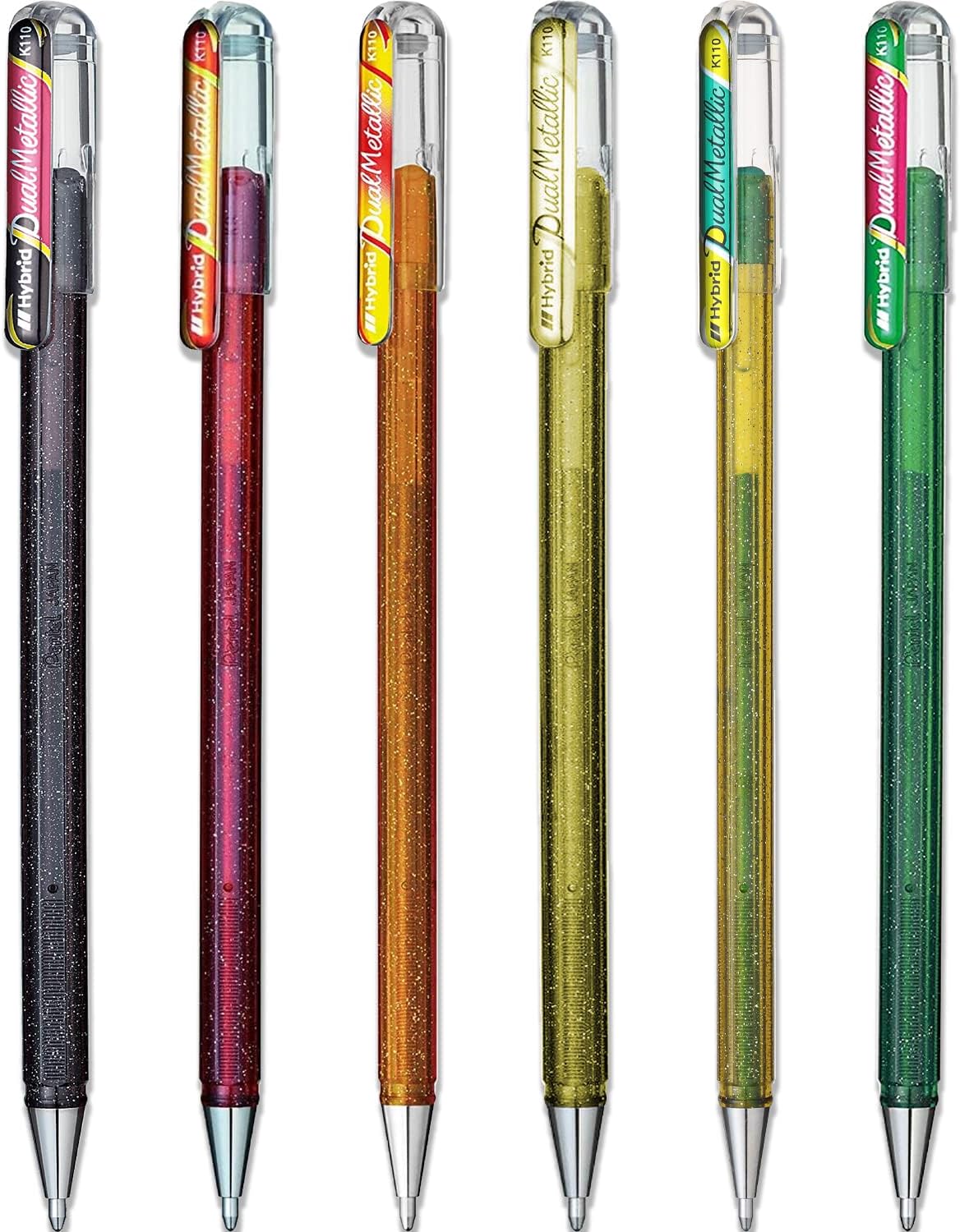 Pentel Hybrid Dual Metallic Liquid Gel Rollerball Pens