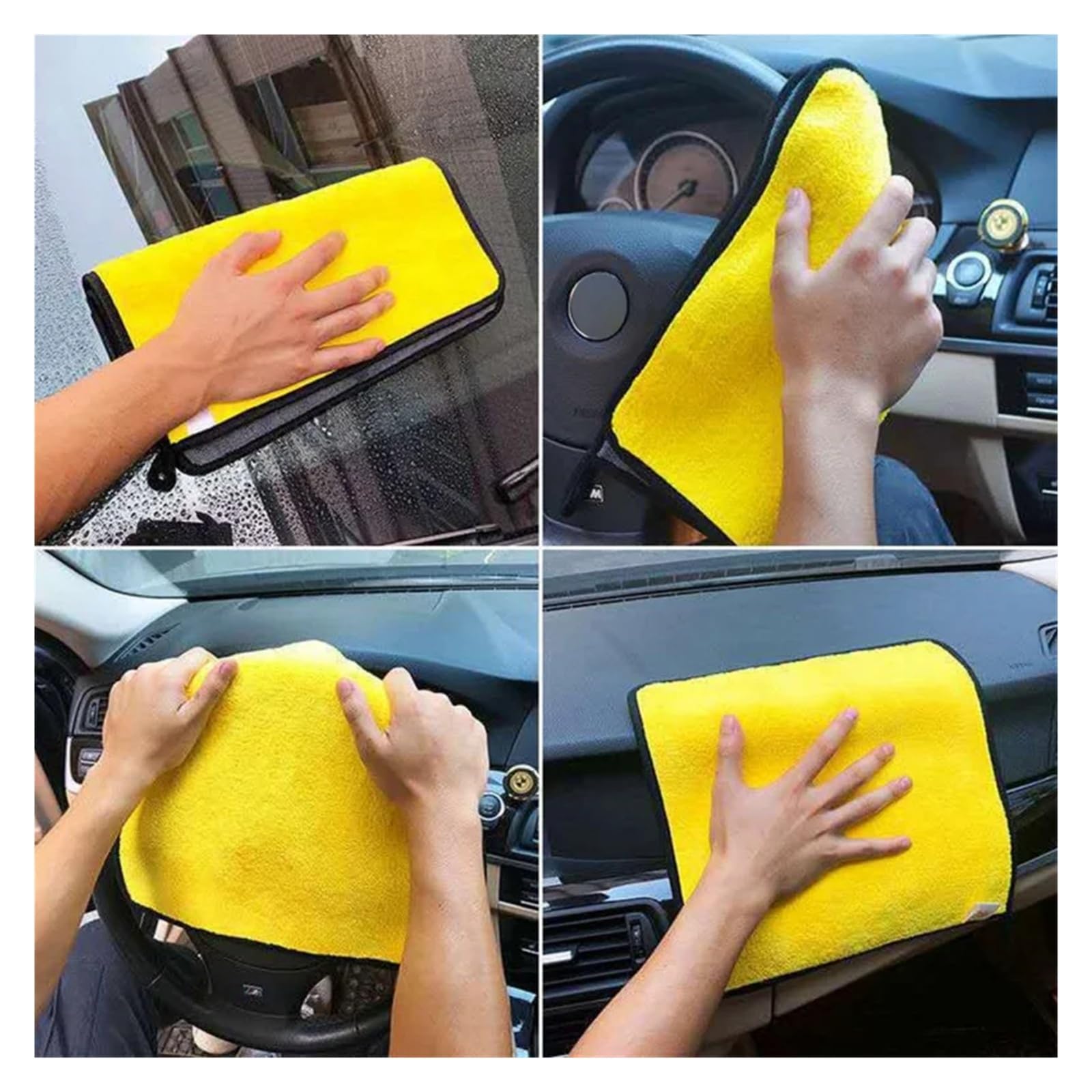 Toallas for Lavado de Autos, paño de Limpieza, paño Absorbente seco, Toalla de Microfibra de Uso General, Gruesa, Amarilla, 30/40/60 cm(10pcs 30x60cm)