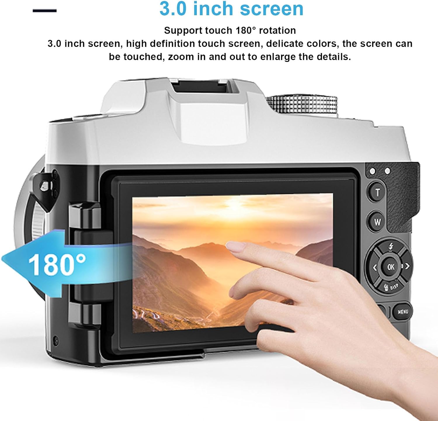 LICAEVEY 84MP Digital Camera, 6K 18X Optical Zoom Wide Angle DSLR Camera, 1500mAh Li Battery 3 Inch LCD Vlogging Camera for Travel Recording Video (Black) - Image 9