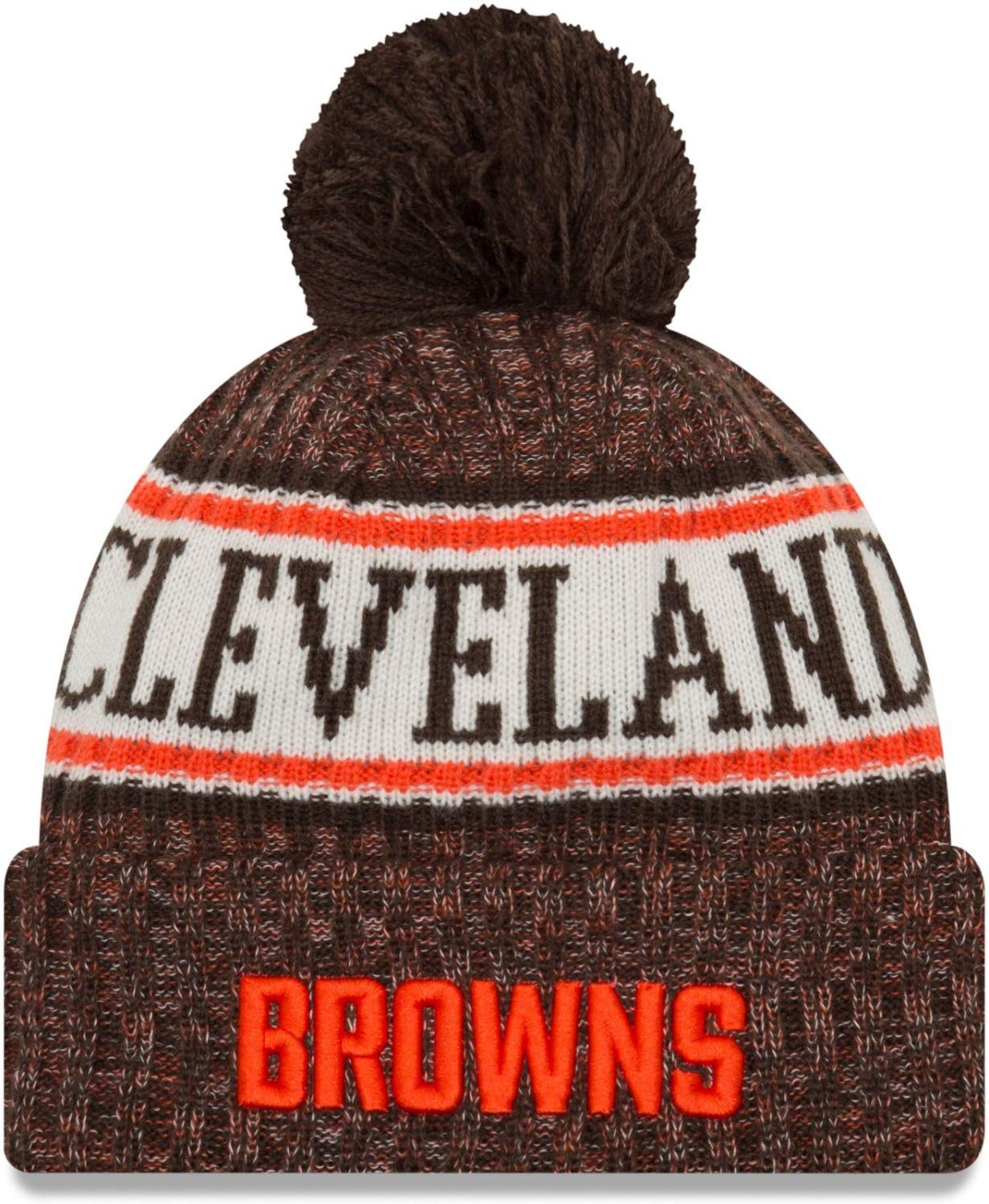 New Era NFL Sideline 2018 Bobble Beanie - Cleveland Browns