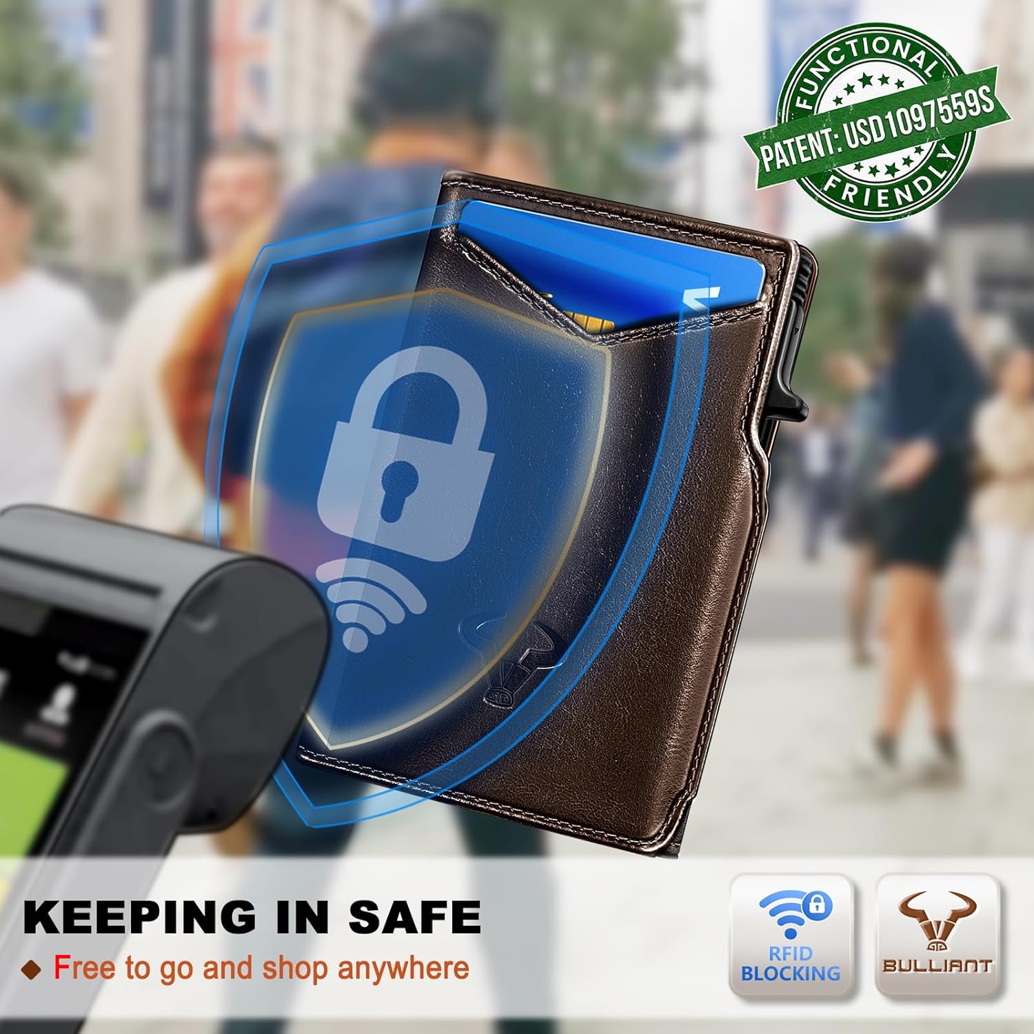 BULLIANT Men Wallet Gift Boxed,Slim Front Pocket Wallet Money Clip Card Holder 3.8"x2.7",Pop-up Access - Image 8