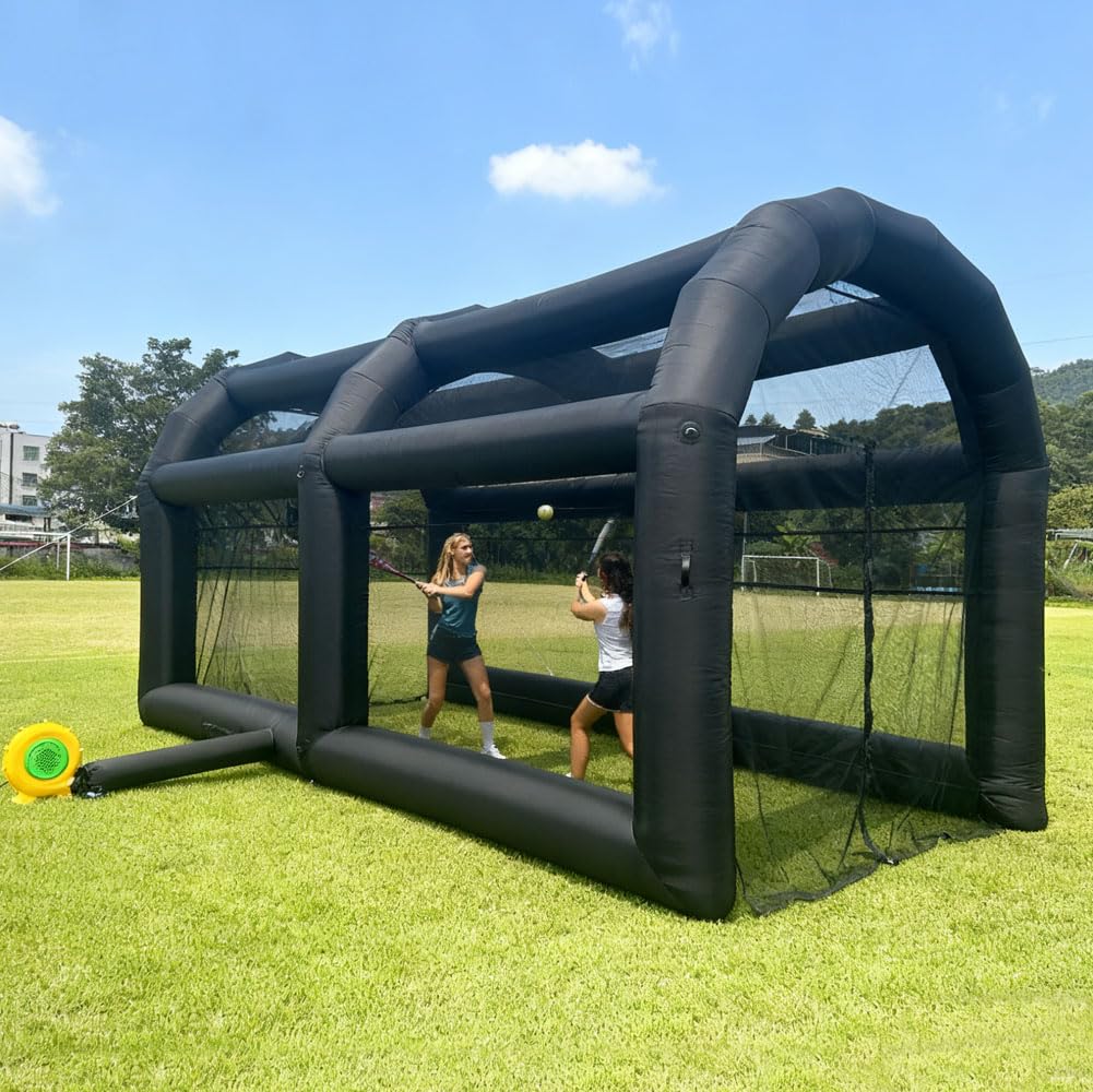 Inflatable Tennis Tent Baseball Cage Football Court Cage Inflatable Baseball Field Softball Batting & Pitching Cage with Blower