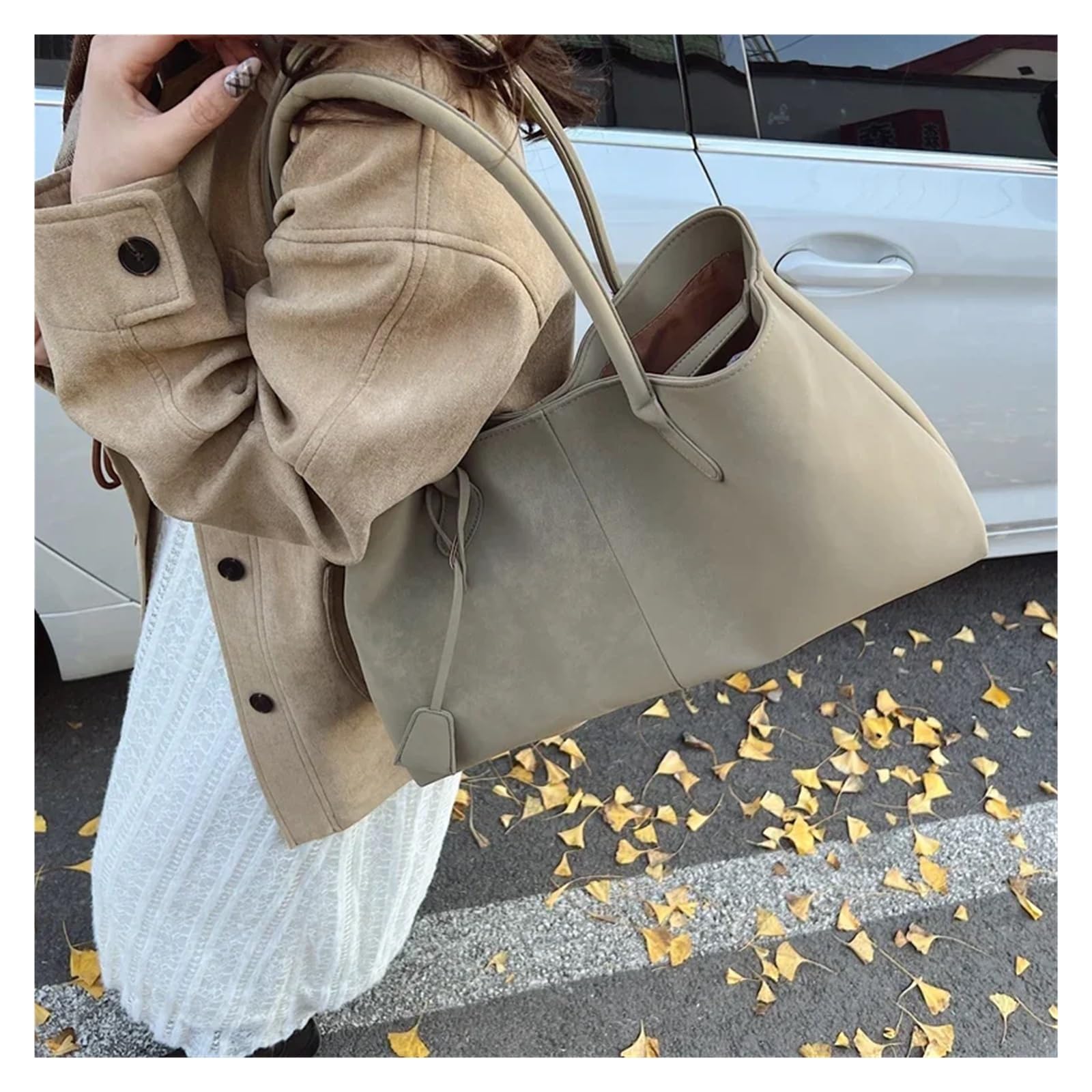 Borsa Tote da Pendolare Borsa a tracolla grande con manico corto e tinta unita for donna per Ufficio