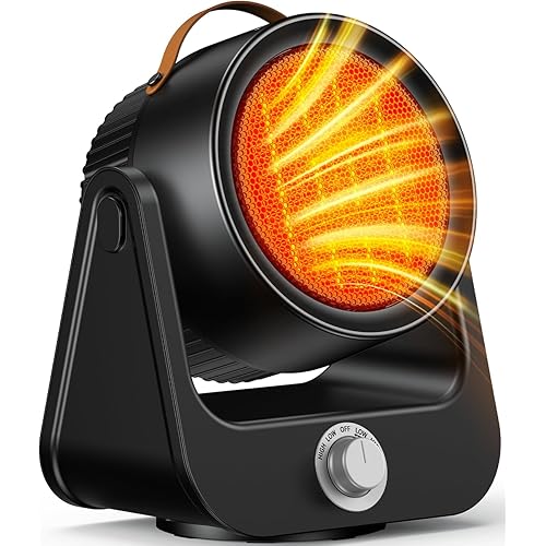 1500W PTC Ceramic Electric Heater, 250Sq.ft 1S Heating, 4 Modes, 100° Vertical & Horizontal 3D Swing Patio Heaters for Outdoor Use, Tip-over&Overheat Safe Space Heaters for Indoor Use Garage