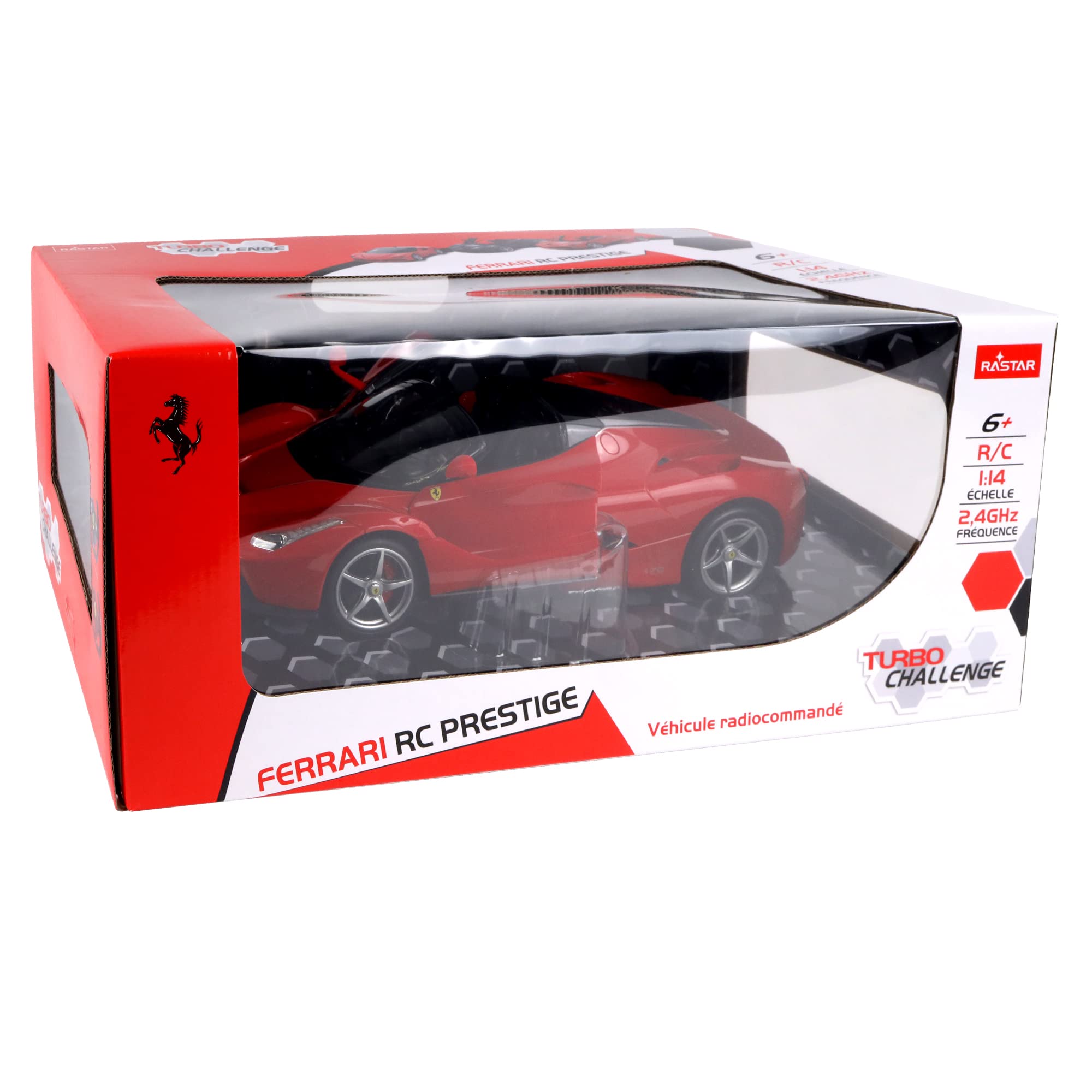TURBO CHALLENGE - Ferrari Aperta - RC Prestige - 095616 - Auto Telecomandata - Rossa - 1/14 - Batterie Non Incluse - Plastica - Giocattolo per Bambini - Regalo - A partire dai 6 anni