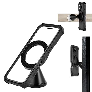 Multi Function Dual Magnet Dash Phone Mount Holder for Magsafe iPhone 17 Pro Max Android Gym Truck Car Van & Wall, Rugged Aluminum Magnetic Mobile Phone Holder Stand for Kitch Wood Bathroom & Desk - Amazon product rated Grade A