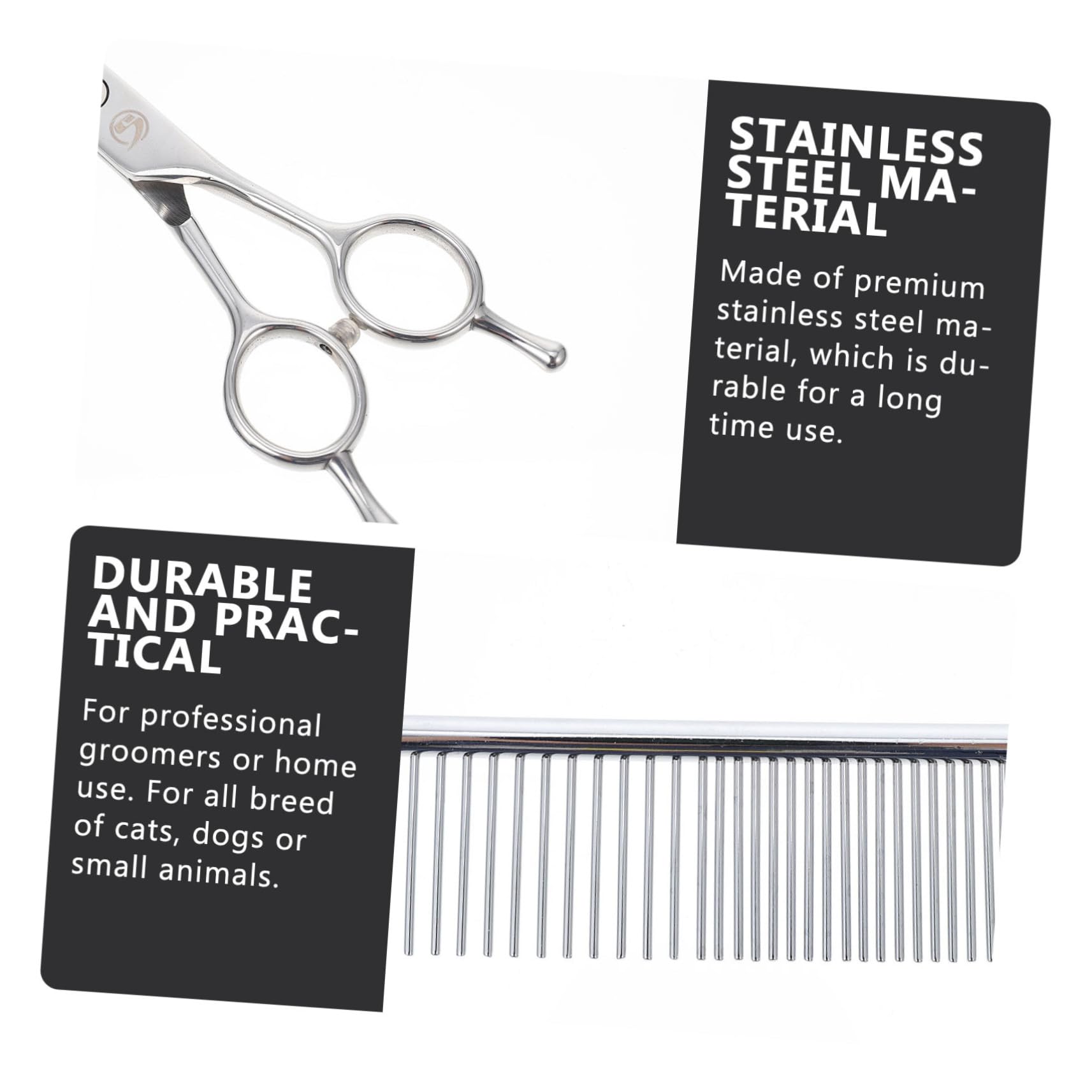 Forbici da Toelettatura per Cani in Acciaio Inossidabile, Sicure e Facili da Usare, la Cura del Pelo a Casa per Gatti e Piccoli Animali