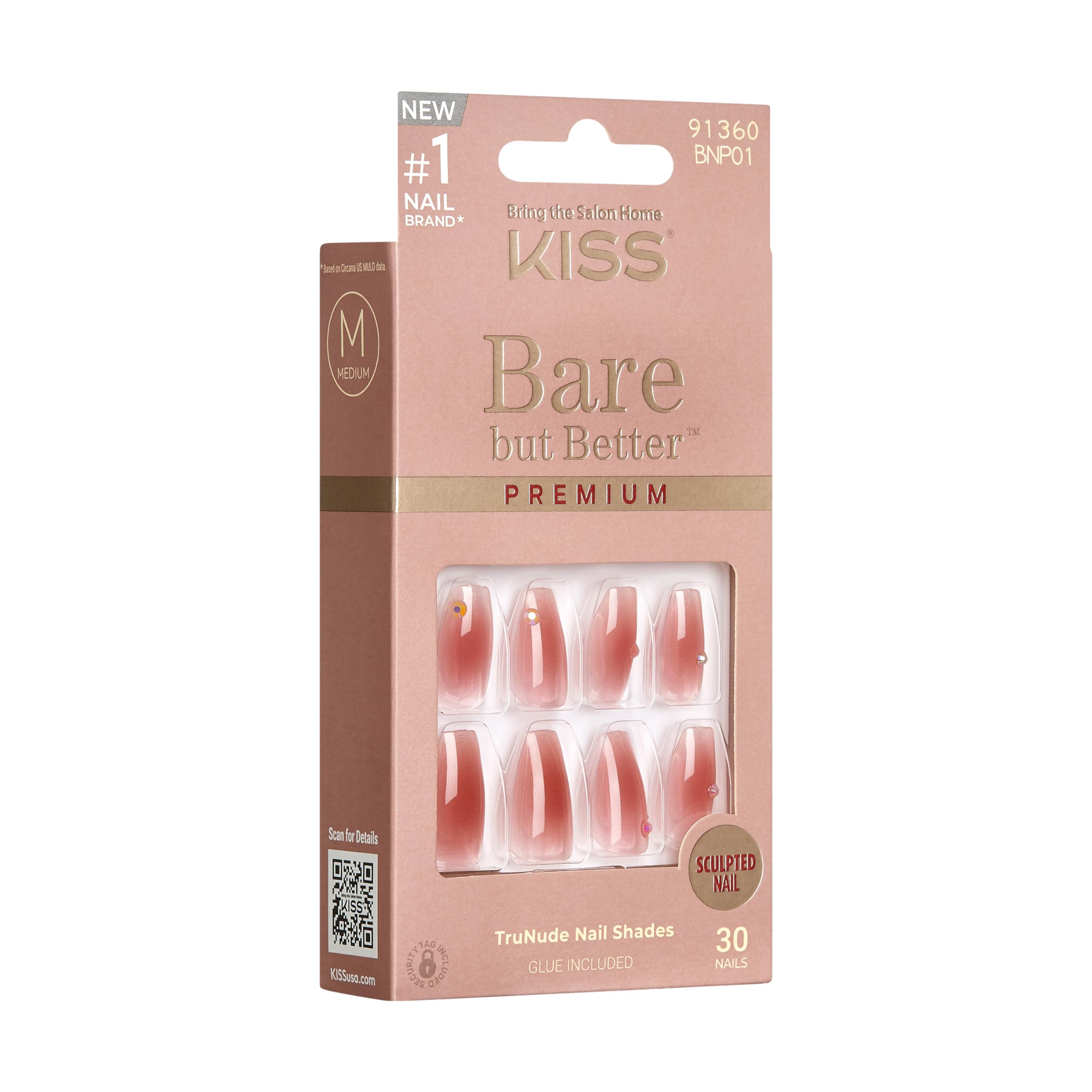 KISS sztuczne paznokcie Bare-But-Better Premium Nails - Shine