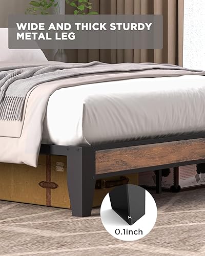 Miniatura 5 de BUCOTOD Base de cama con cabecera de almacenamiento, estación de carga integrada, fácil montaje, sin ruido, diseño antideslizante, resistente y