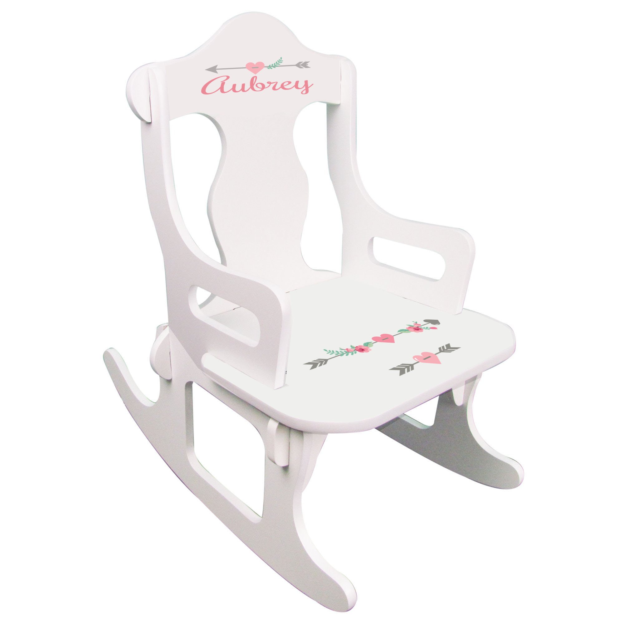 My Bambino Personalized Puzzle Rocking Chair Toddler Girls Rocker Boho Child's Tribal Arrows