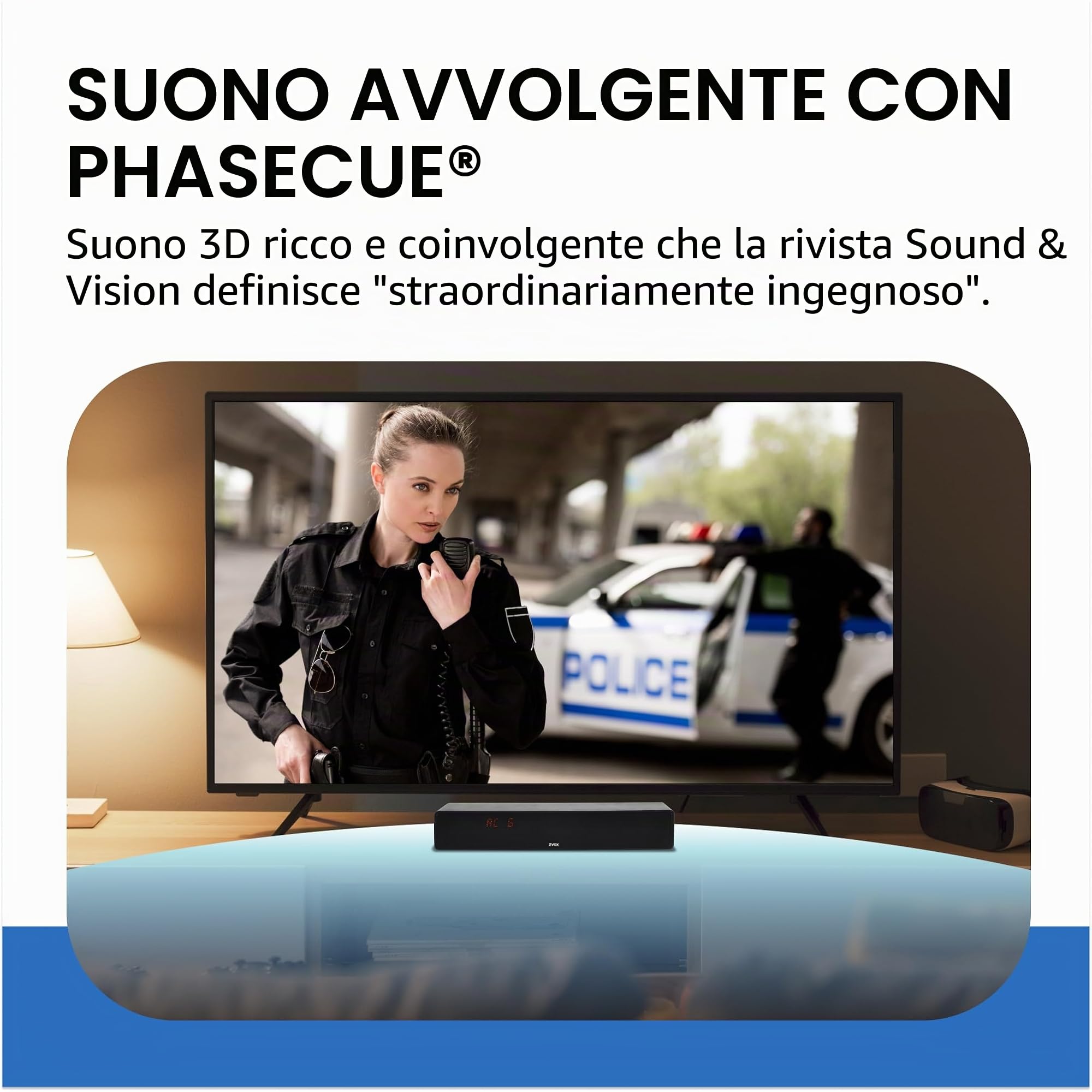 ZVOX AccuVoice AV157 - Sound Bar chiarificante per dialogo, con tecnologia acustica brevettata, 12 livelli di potenziamento vocale, altoparlanti TV Home Theater da 17"