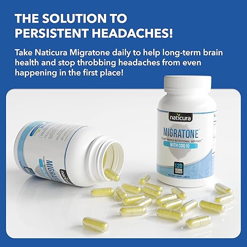 Miniatura 4 de Migratone Alivio de la migraña - Vitamina natural para aliviar el dolor de cabeza - Suplemento de migraña con PA - Butterbur, magnesio, vitamina B2
