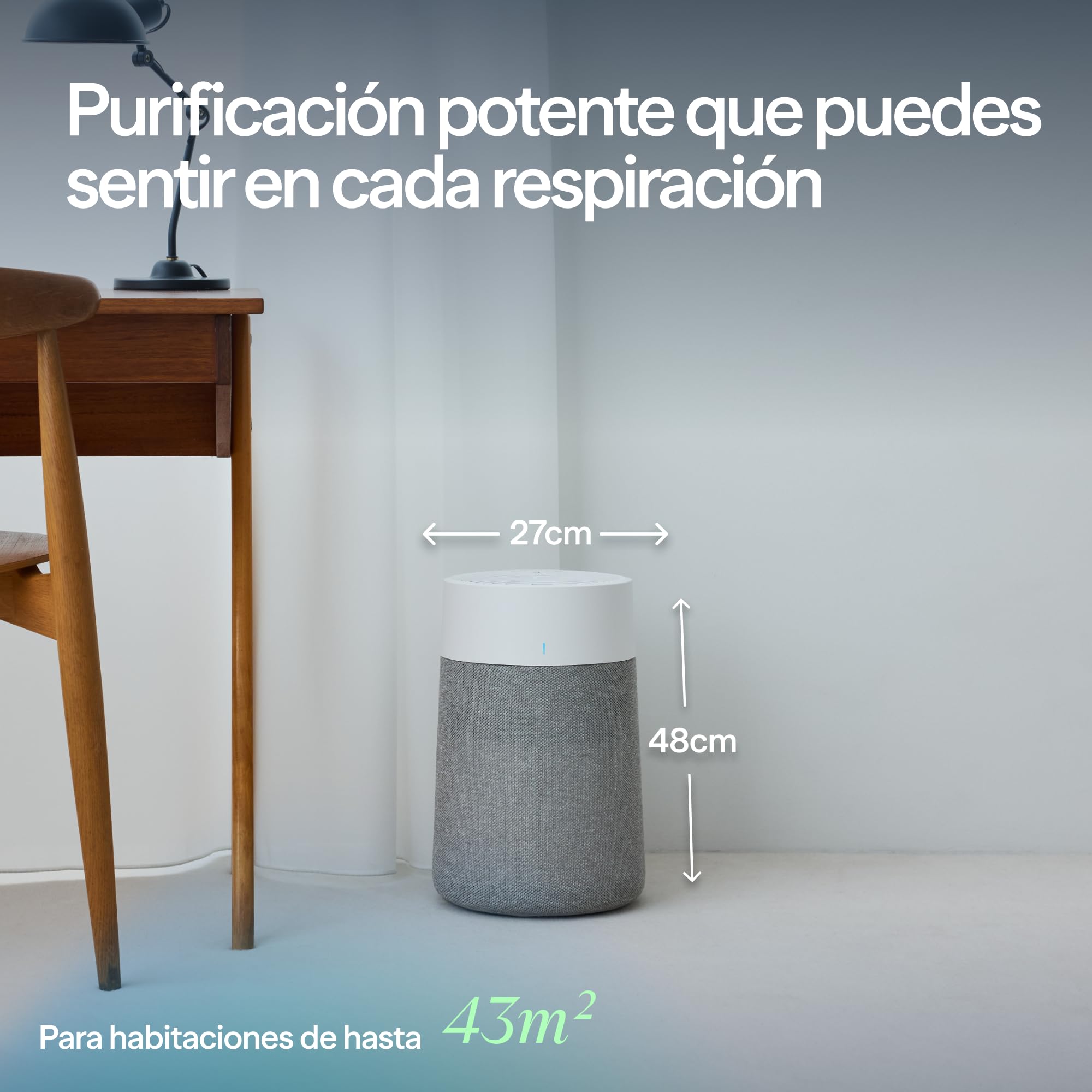 BLUEAIR Purificador de aire 43 m², inteligente y silencioso, HEPASilent, ideal para hogar, dormitorio, niños, polvo, alérgenos, humo, moho, pelo de mascotas - Blue Pure 511i Max