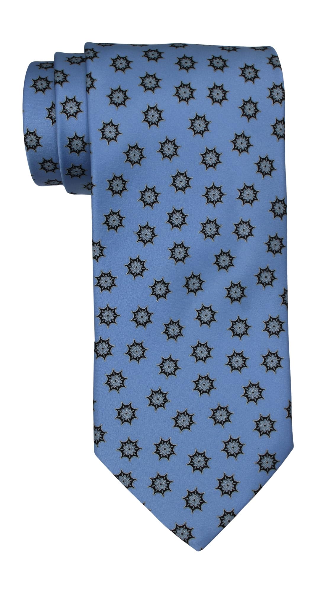 Italo Ferretti Krawatte mit herunterfallenden Rollen, Satin, Blau, Blau, about 3 1/4 inches wide