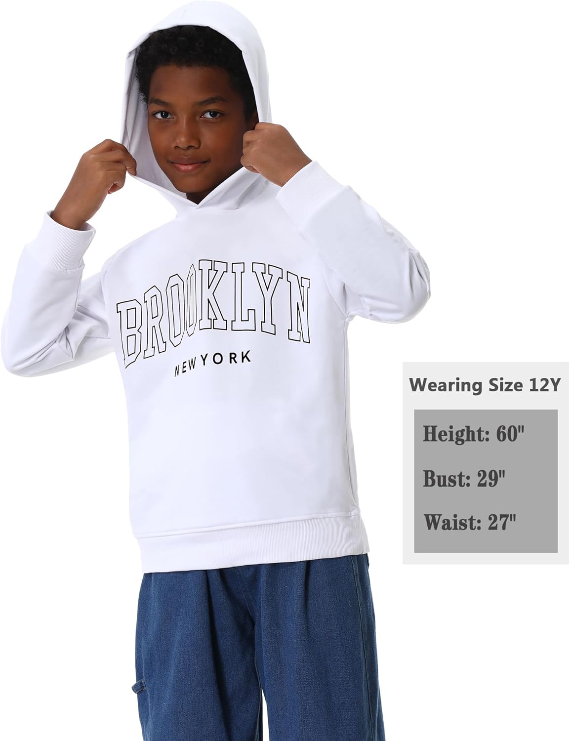 EXARUS 3 Pack Boys Hoodie Letter Print Sweatshirt Kids Hooded Pullover Graphic Long Sleeve Teen Casual School 6-14Y