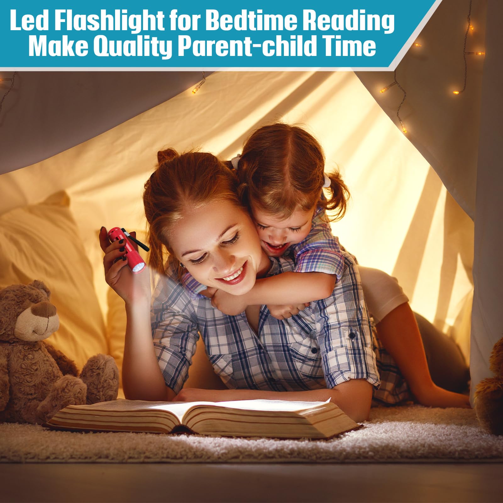 VIHOSE 48 mini linternas a granel, linterna de mano de aluminio brillante de 9 LED con cordón, pequeñas luces de antorcha para huracán, emergencia, lectura nocturna para niños, camping y recuerdos de