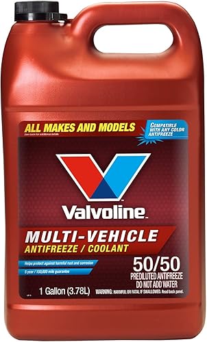 Valvoline Anticongelante/refrigerante mutivehículo 50/50 prediluido listo para usar,1 galón, amarillo claro/verde.