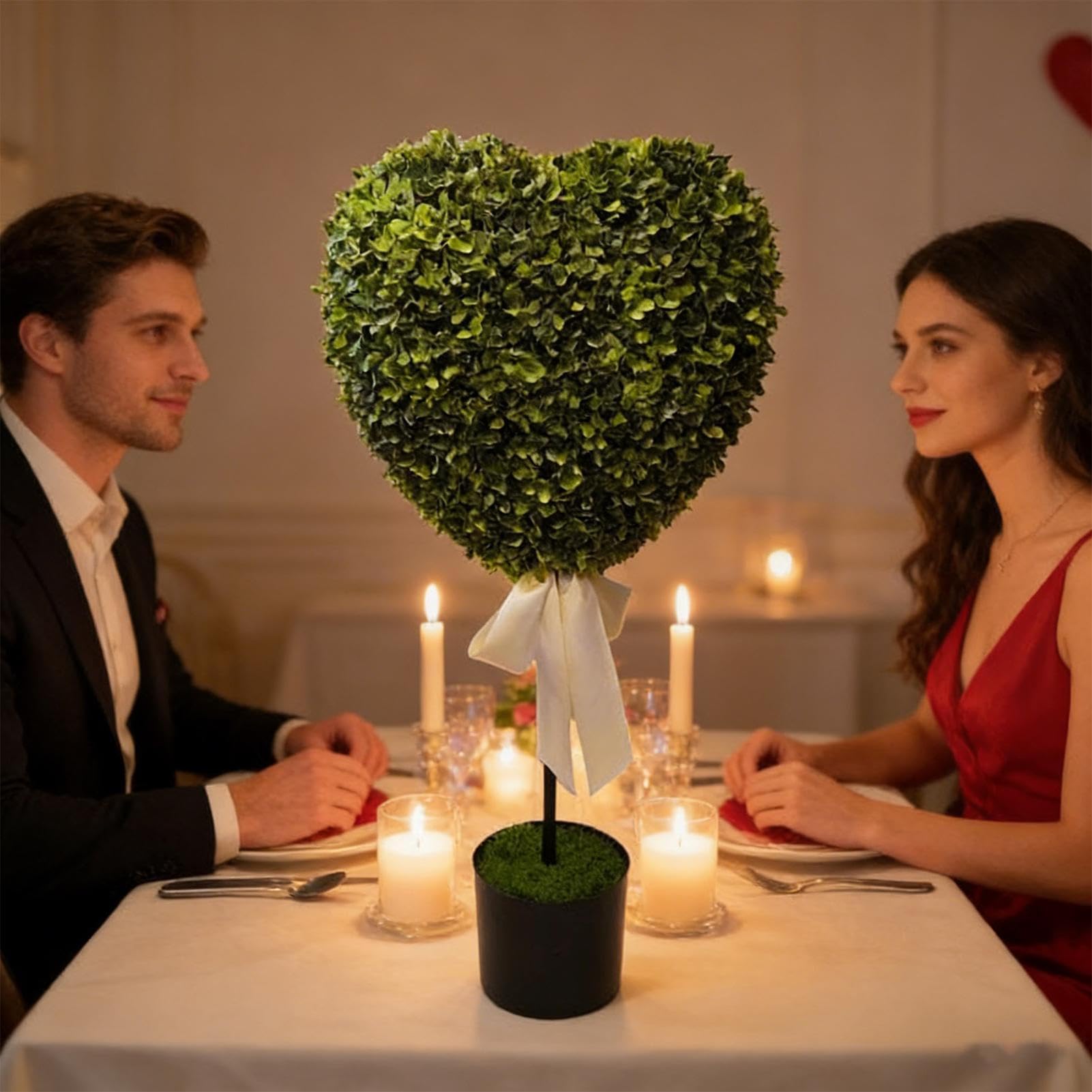 Plantas de San Valentín Decoración San Valentín Corazón Artificial Hogar