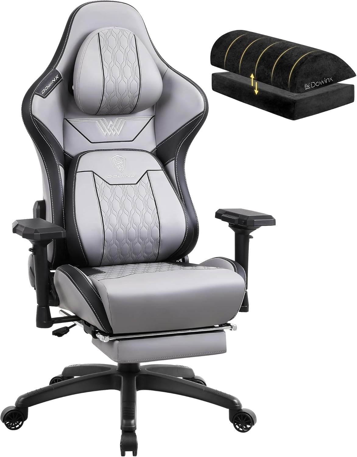 Amazon.com: Dowinx Big and Tall Gaming Chair with Footrest, High Back ...