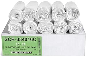 Aluf Plastics 33 Gallon Commercial Clear Trash Bags Value Pack