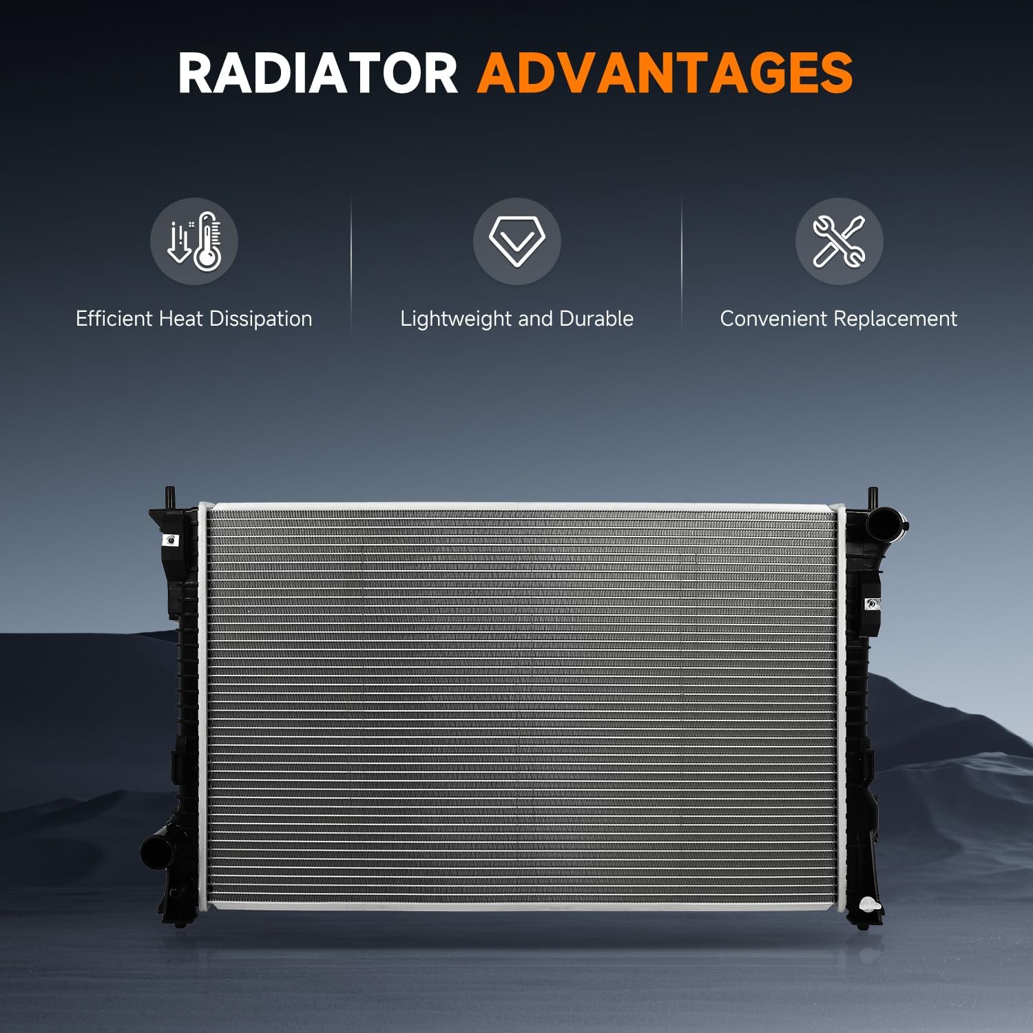 OCPTY 13362 Radiator Replacement for 2016-2019 for Ford for Explorer V6 3.5L 2013-2019 for Ford for Police Interceptor Utility V6 3.7L Replace# Aluminum Automotive Replacement Engine Radiators