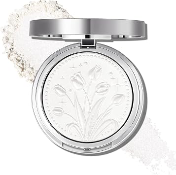 UCANBE Sparkle Bomb Baked Highlighter, Powder Highlighter Makeup, High Glossy Illuminator Palette for Face & Body, Weightless and Buildable 02 Moonlight