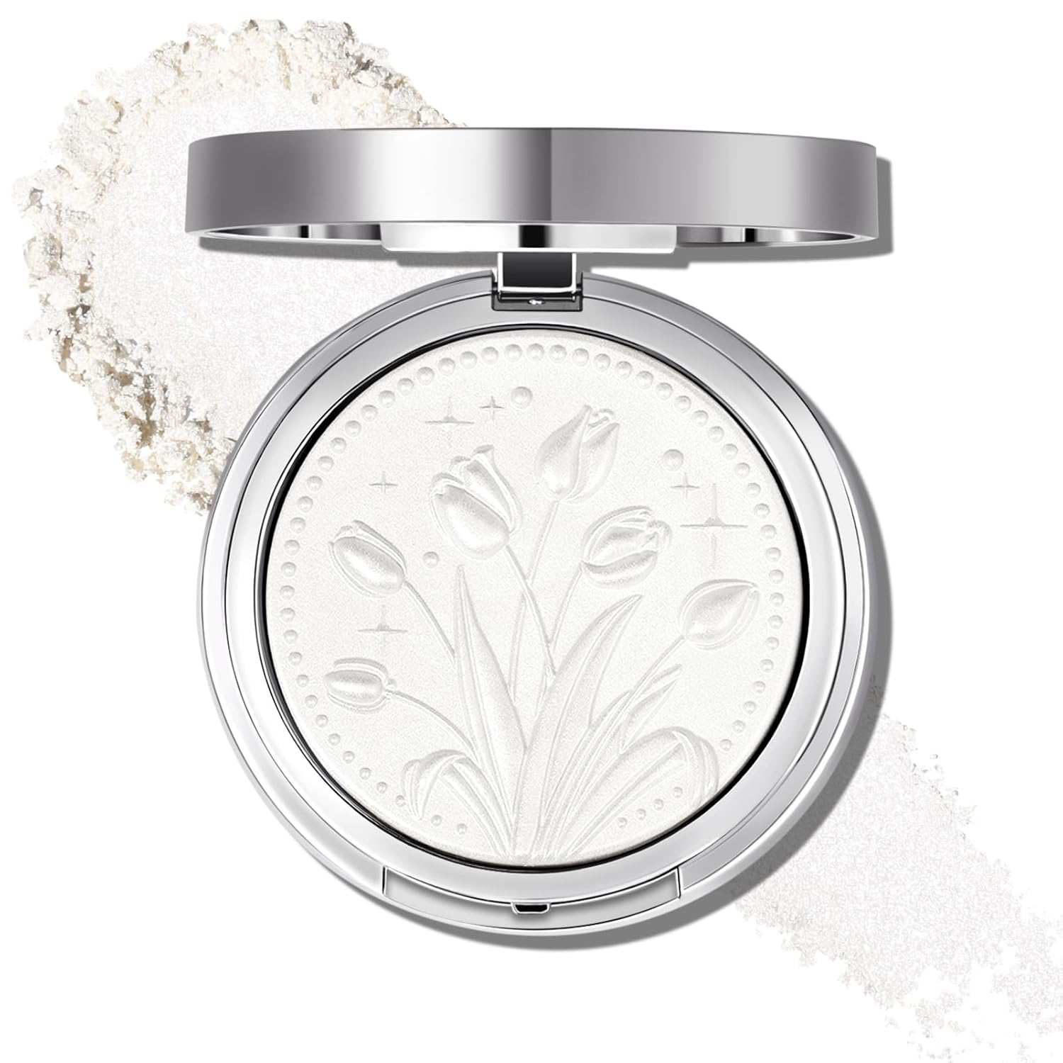 UCANBE Sparkle Bomb Baked Highlighter, Powder Highlighter Makeup, High Glossy Illuminator Palette for Face & Body, Weightless and Buildable (02 Moonlight)