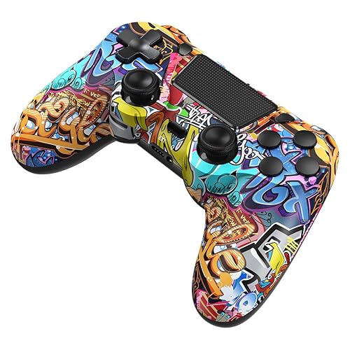 Miniatura 2 de TIANHOO Controlador inalámbrico compatible con PS4/Pro/Slim, con retroalimentación de vibración, detección de movimiento, panel táctil, barra de